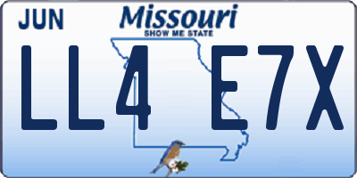 MO license plate LL4E7X