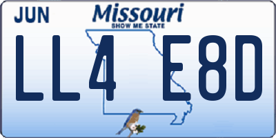 MO license plate LL4E8D