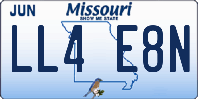 MO license plate LL4E8N