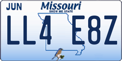 MO license plate LL4E8Z