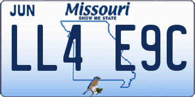 MO license plate LL4E9C