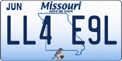 MO license plate LL4E9L