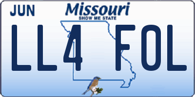 MO license plate LL4F0L
