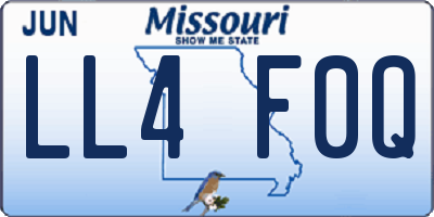 MO license plate LL4F0Q