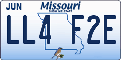 MO license plate LL4F2E
