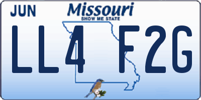 MO license plate LL4F2G