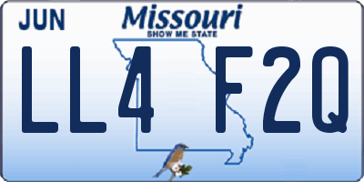 MO license plate LL4F2Q