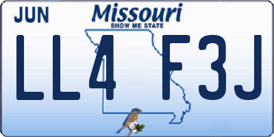 MO license plate LL4F3J