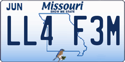 MO license plate LL4F3M