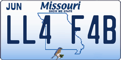 MO license plate LL4F4B