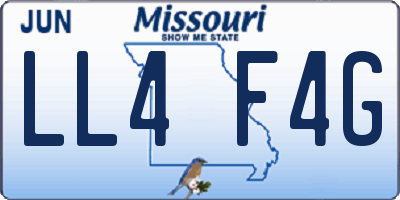 MO license plate LL4F4G