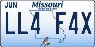 MO license plate LL4F4X