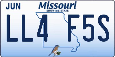 MO license plate LL4F5S