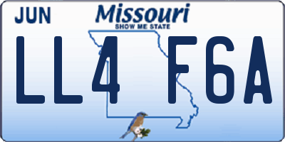 MO license plate LL4F6A