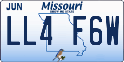 MO license plate LL4F6W