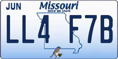 MO license plate LL4F7B