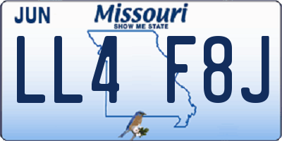 MO license plate LL4F8J