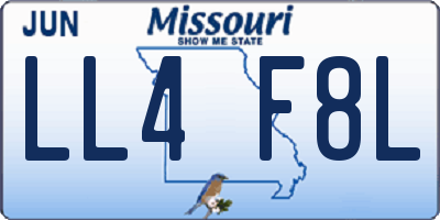 MO license plate LL4F8L