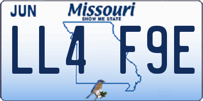 MO license plate LL4F9E