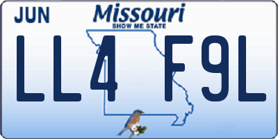 MO license plate LL4F9L