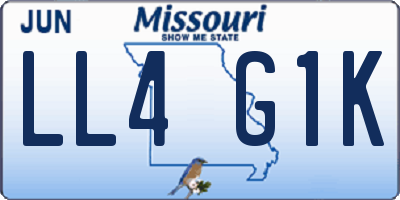 MO license plate LL4G1K