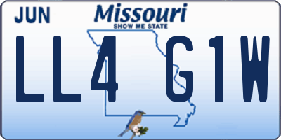 MO license plate LL4G1W
