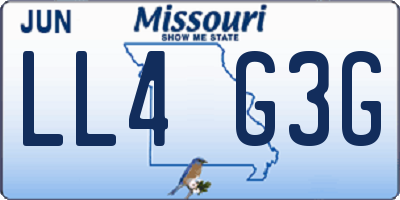 MO license plate LL4G3G