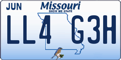 MO license plate LL4G3H