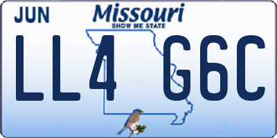 MO license plate LL4G6C