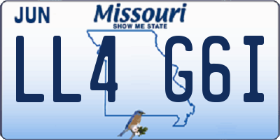 MO license plate LL4G6I