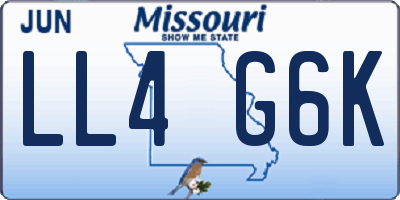 MO license plate LL4G6K
