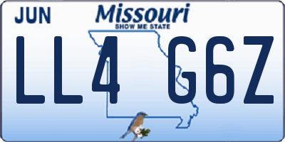 MO license plate LL4G6Z