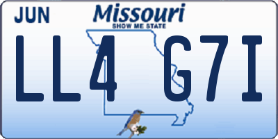 MO license plate LL4G7I