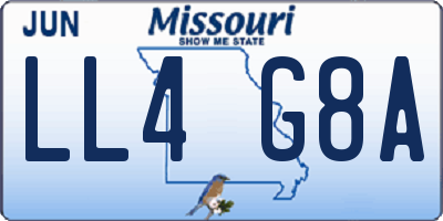 MO license plate LL4G8A