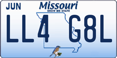 MO license plate LL4G8L