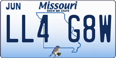 MO license plate LL4G8W