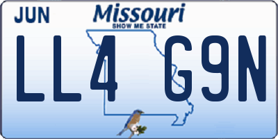 MO license plate LL4G9N