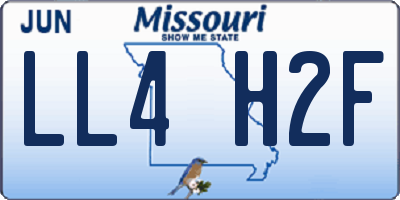 MO license plate LL4H2F