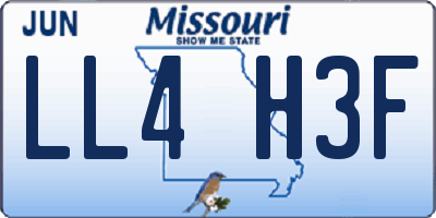MO license plate LL4H3F