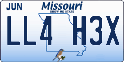 MO license plate LL4H3X