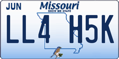 MO license plate LL4H5K