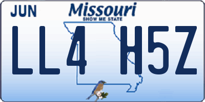 MO license plate LL4H5Z