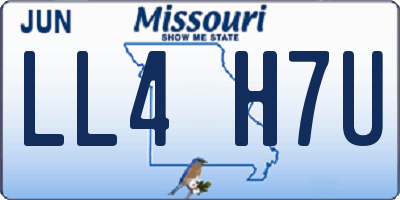 MO license plate LL4H7U