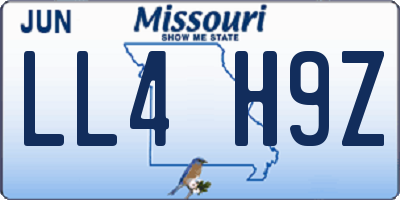 MO license plate LL4H9Z