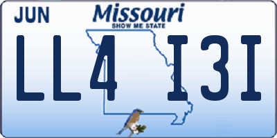 MO license plate LL4I3I