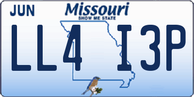 MO license plate LL4I3P