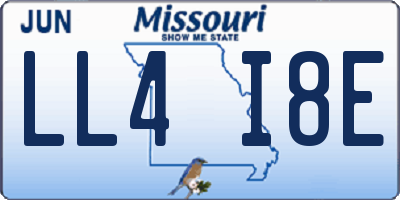 MO license plate LL4I8E
