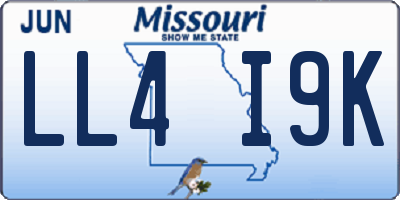 MO license plate LL4I9K