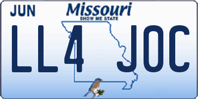 MO license plate LL4J0C