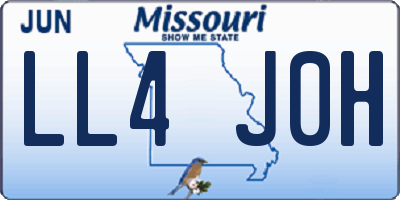 MO license plate LL4J0H